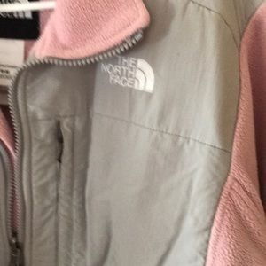 Women’s pink & grey north face jacket